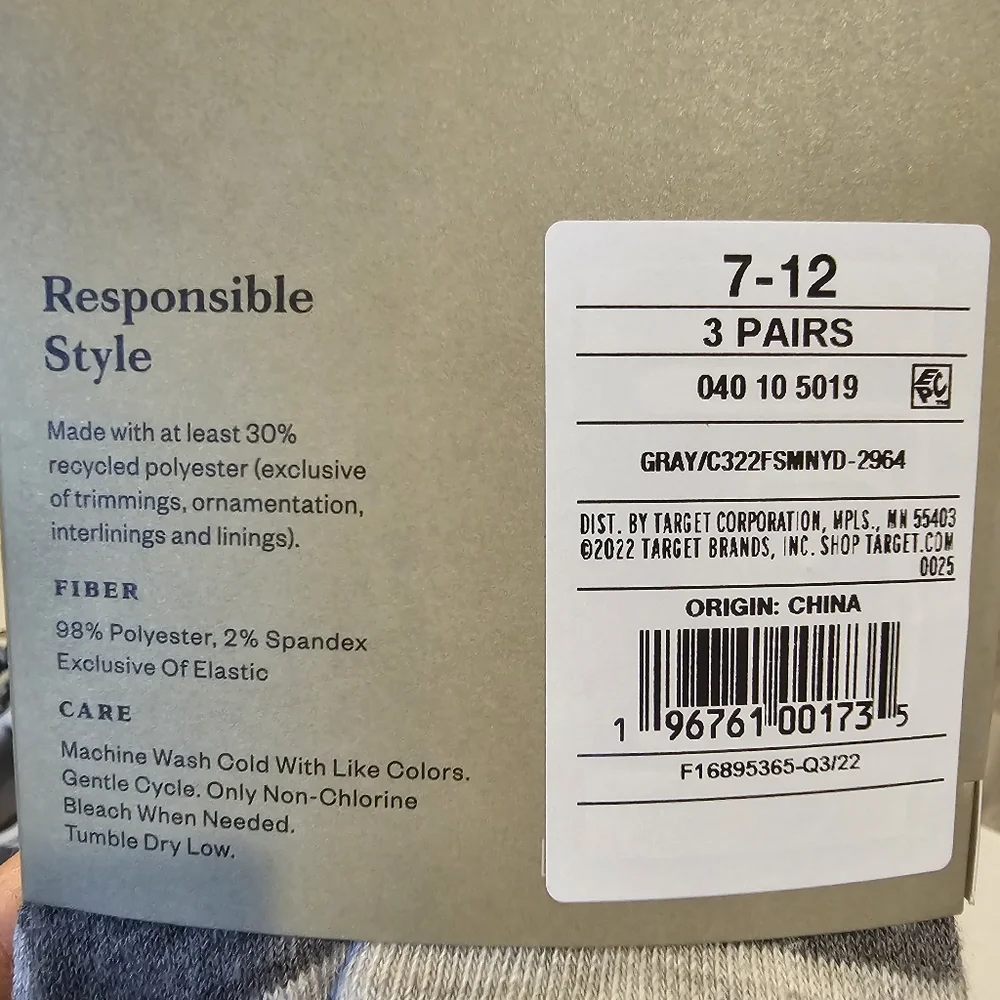 6 Pair Goodfellow & Co Crew Socks Shoe Size 7 - 12